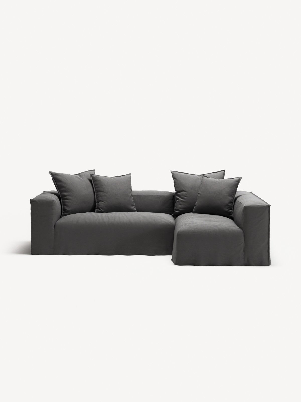 NOMAD - 3 Seater with Chaise Lounge - Right - Brushed Cotton Dark Gray