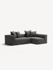 NOMAD - 3 Seater with Chaise Lounge - Right - Brushed Cotton Dark Gray