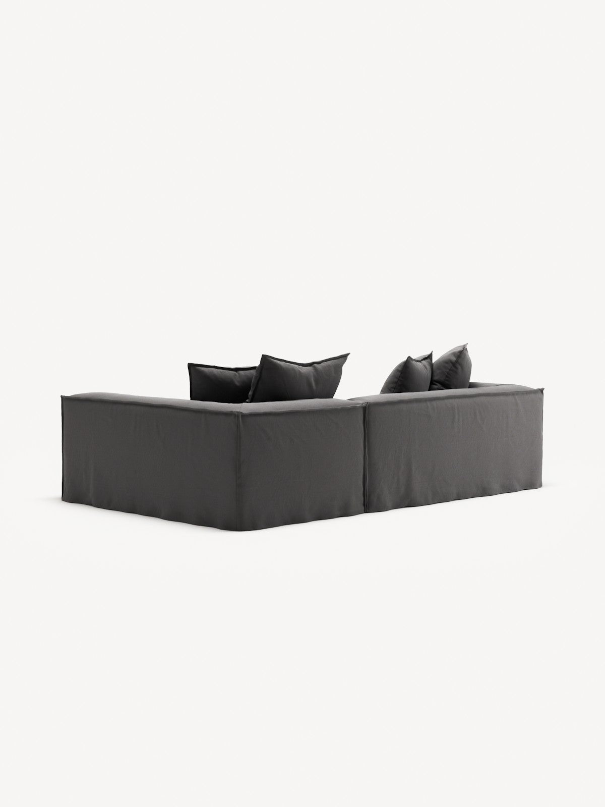 NOMAD - 3 Seater with Chaise Lounge - Right - Brushed Cotton Dark Gray