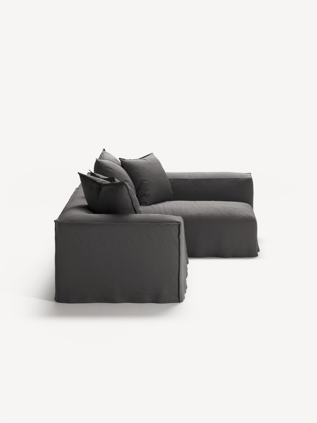 NOMAD - 3 Seater with Chaise Lounge - Right - Brushed Cotton Dark Gray
