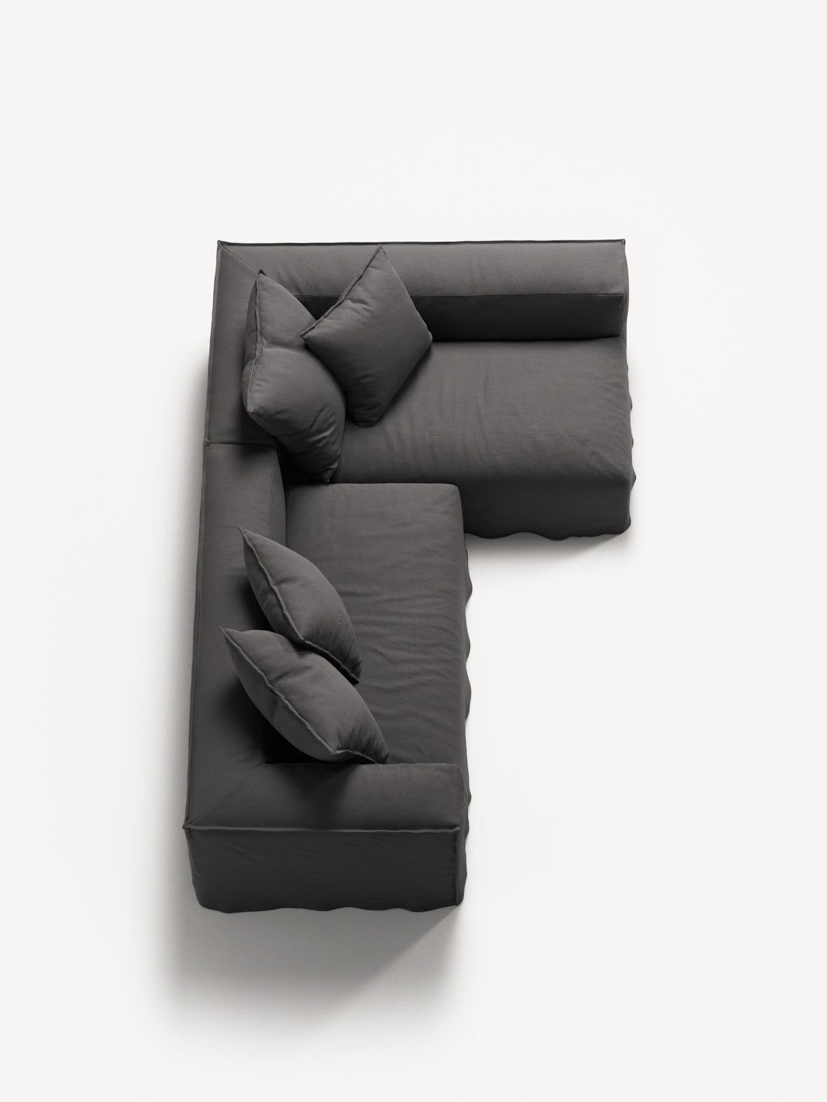 NOMAD - 3 Seater with Chaise Lounge - Right - Brushed Cotton Dark Gray