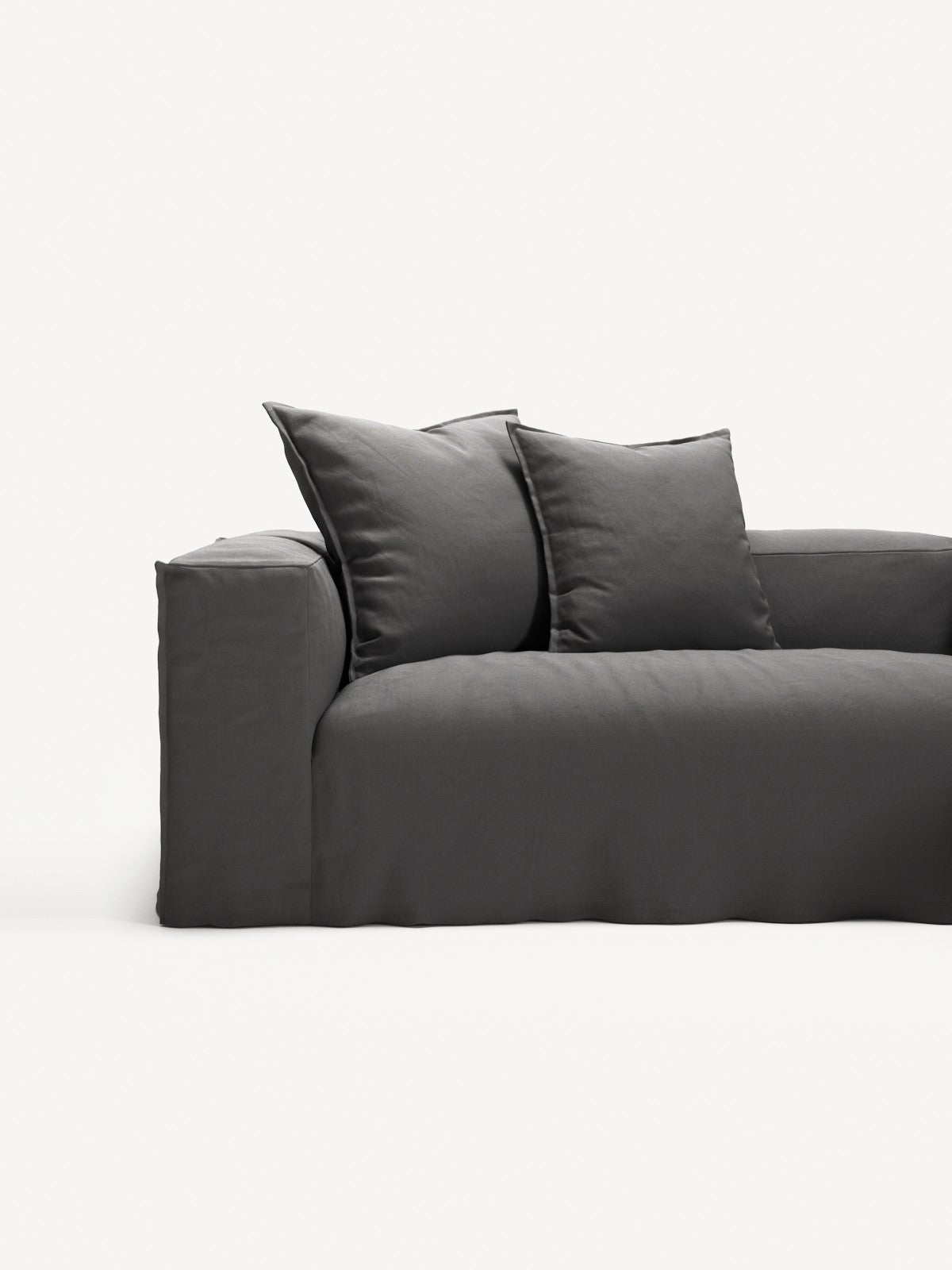 NOMAD - 3 Seater with Chaise Lounge - Right - Brushed Cotton Dark Gray