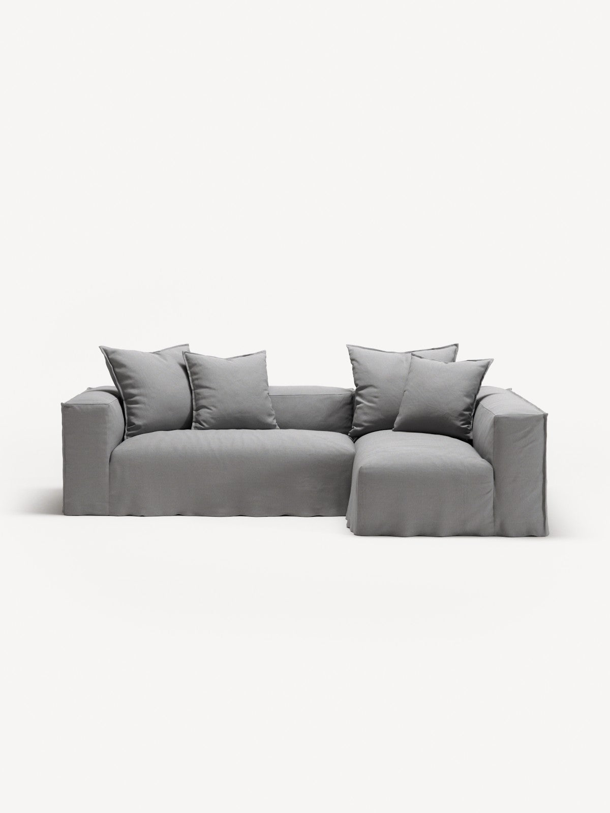 NOMAD - 3 Seater with Chaise Lounge - Right - Brushed Cotton Light Gray