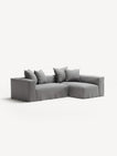 NOMAD - 3 Seater with Chaise Lounge - Right - Brushed Cotton Light Gray