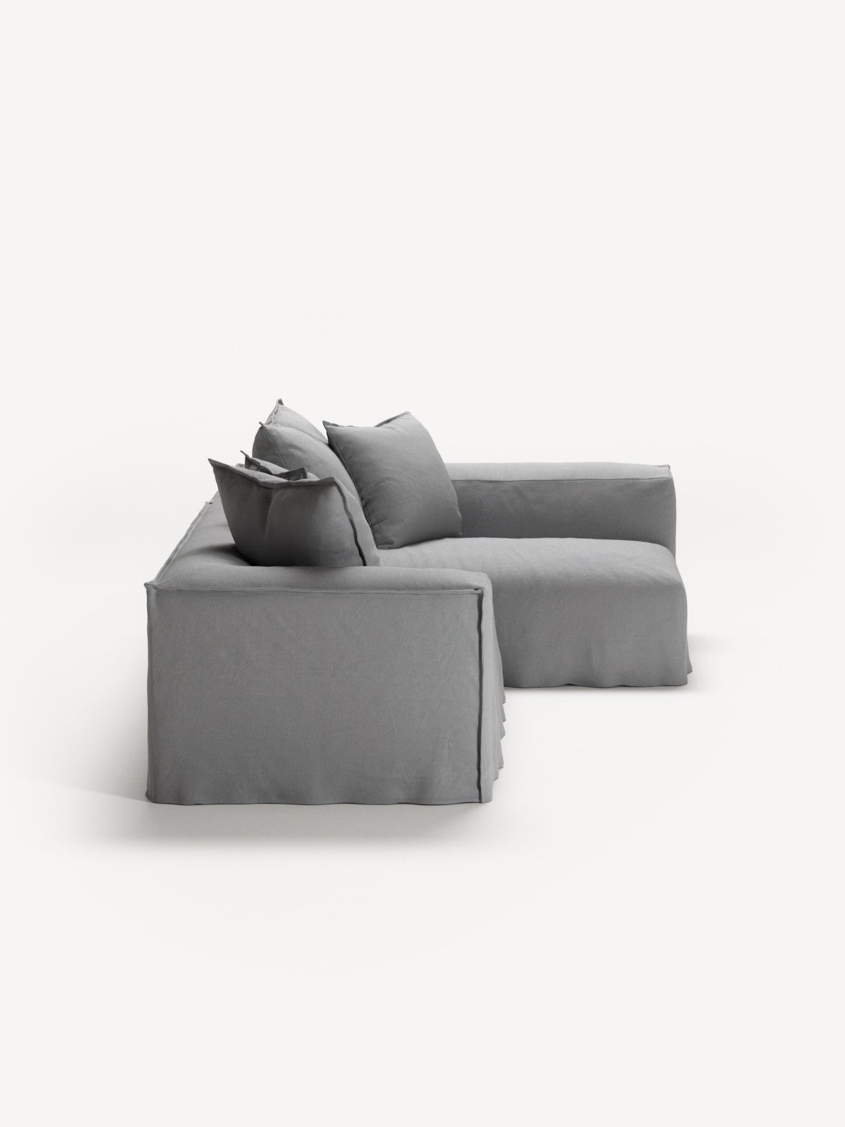 NOMAD - 3 Seater with Chaise Lounge - Right - Brushed Cotton Light Gray