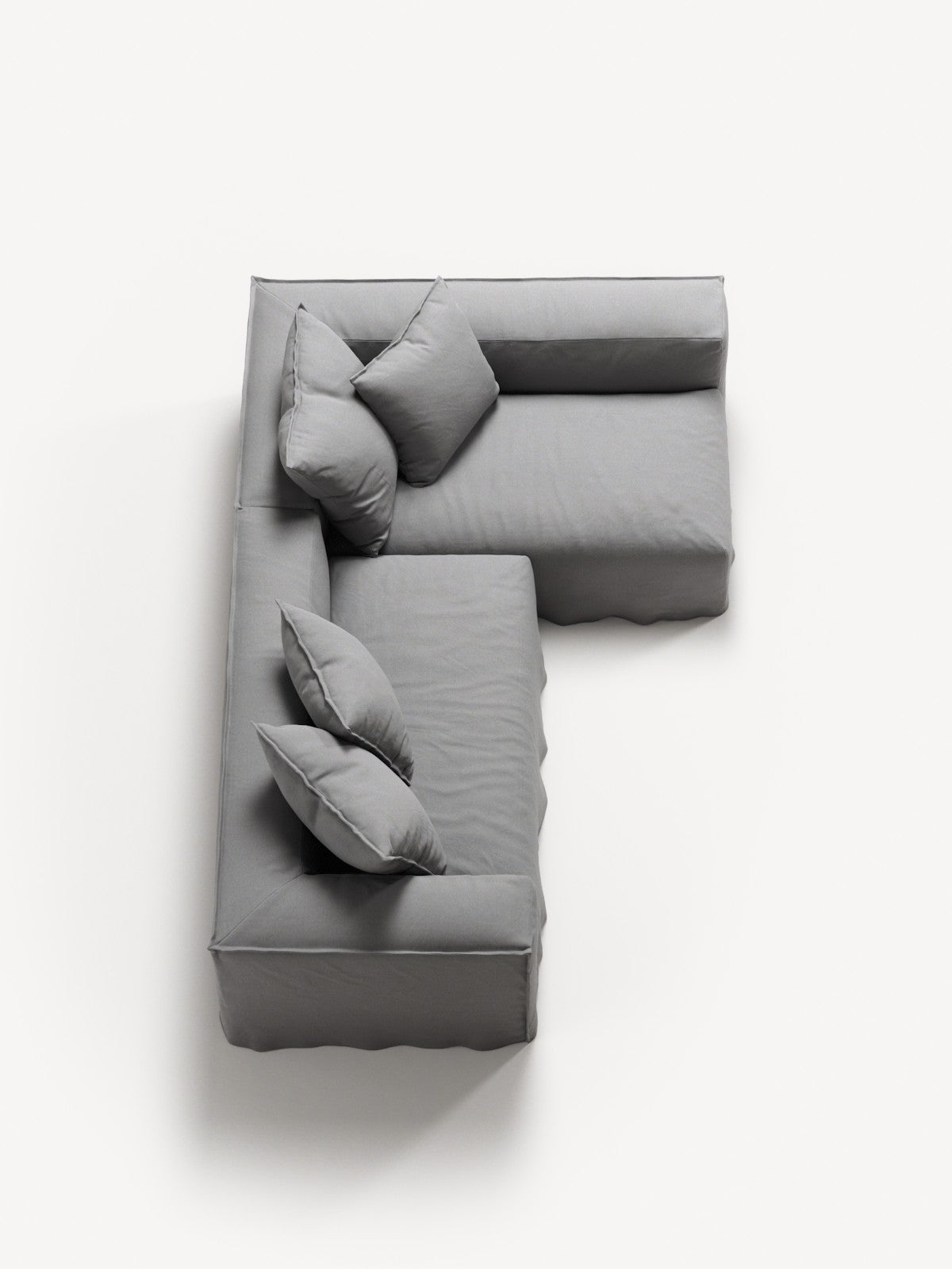 NOMAD - 3 Seater with Chaise Lounge - Right - Brushed Cotton Light Gray
