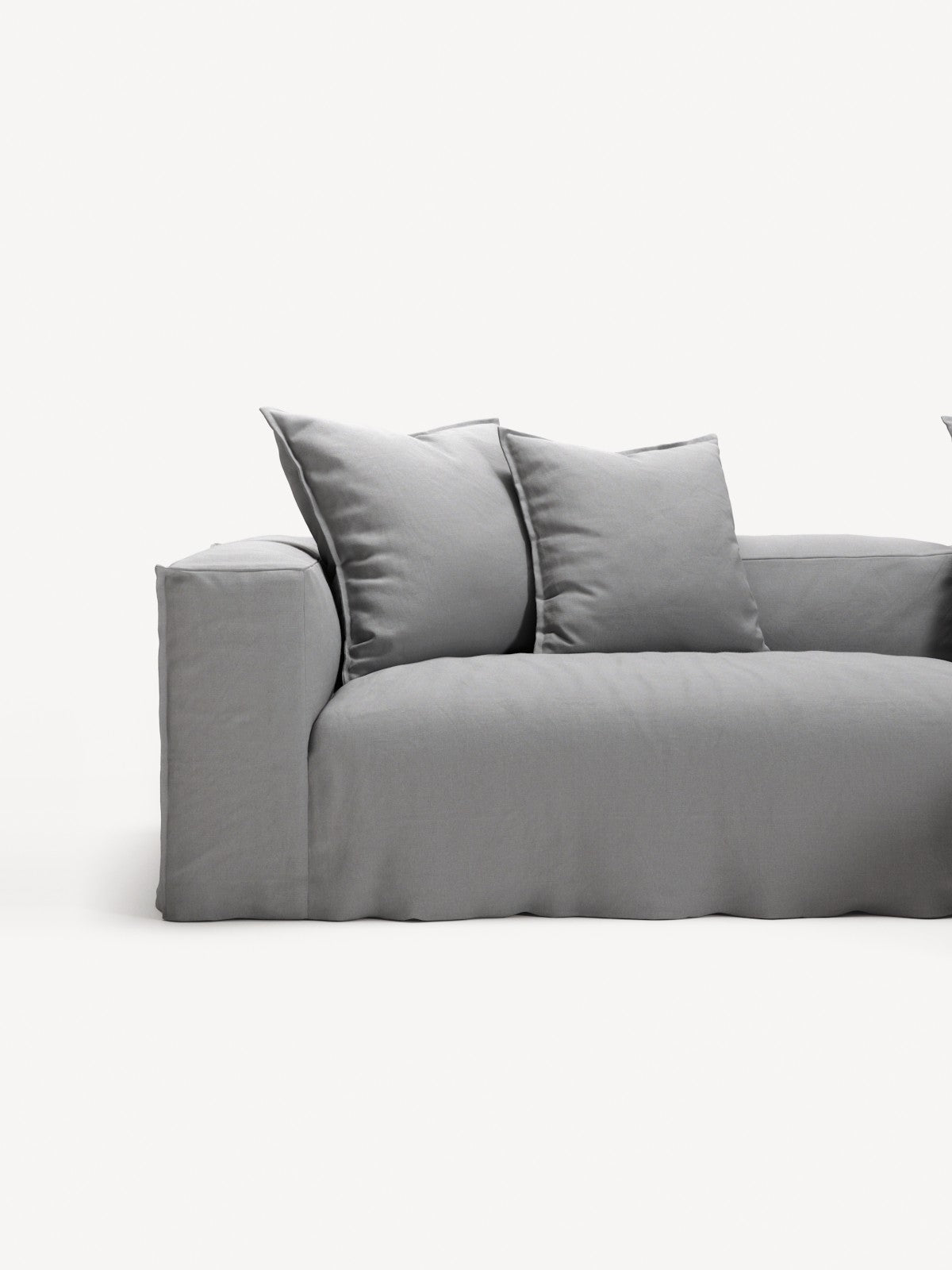 NOMAD - 3 Seater with Chaise Lounge - Right - Brushed Cotton Light Gray