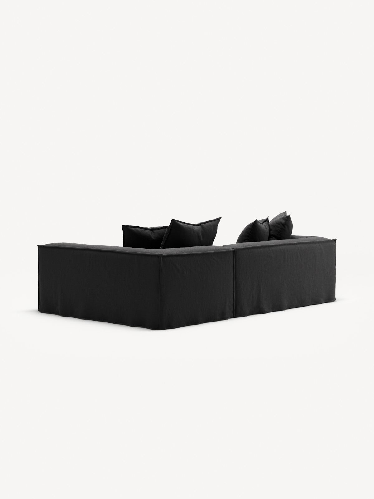 NOMAD - 3 Seater with Chaise Lounge - Right - Pure Linen Dark Charcoal