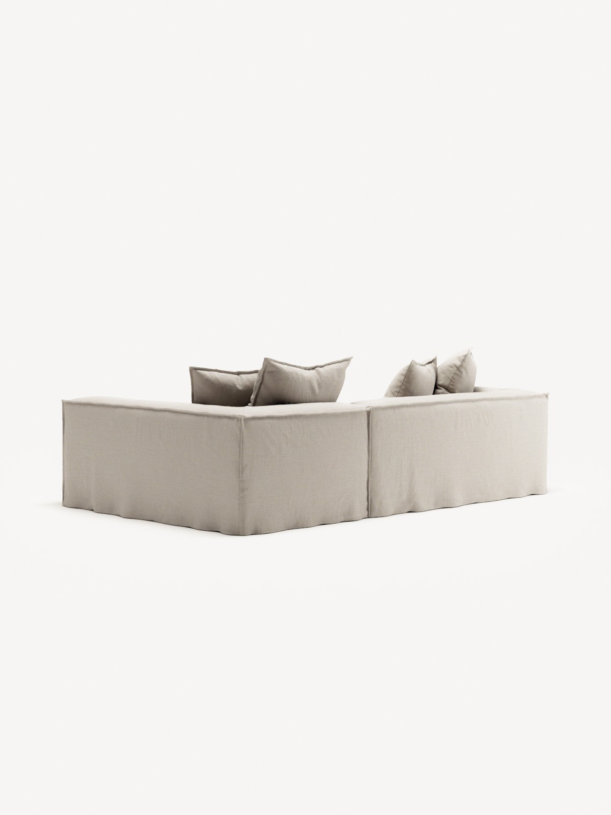 NOMAD - 3 Seater with Chaise Lounge - Right - Pure Linen Off-White
