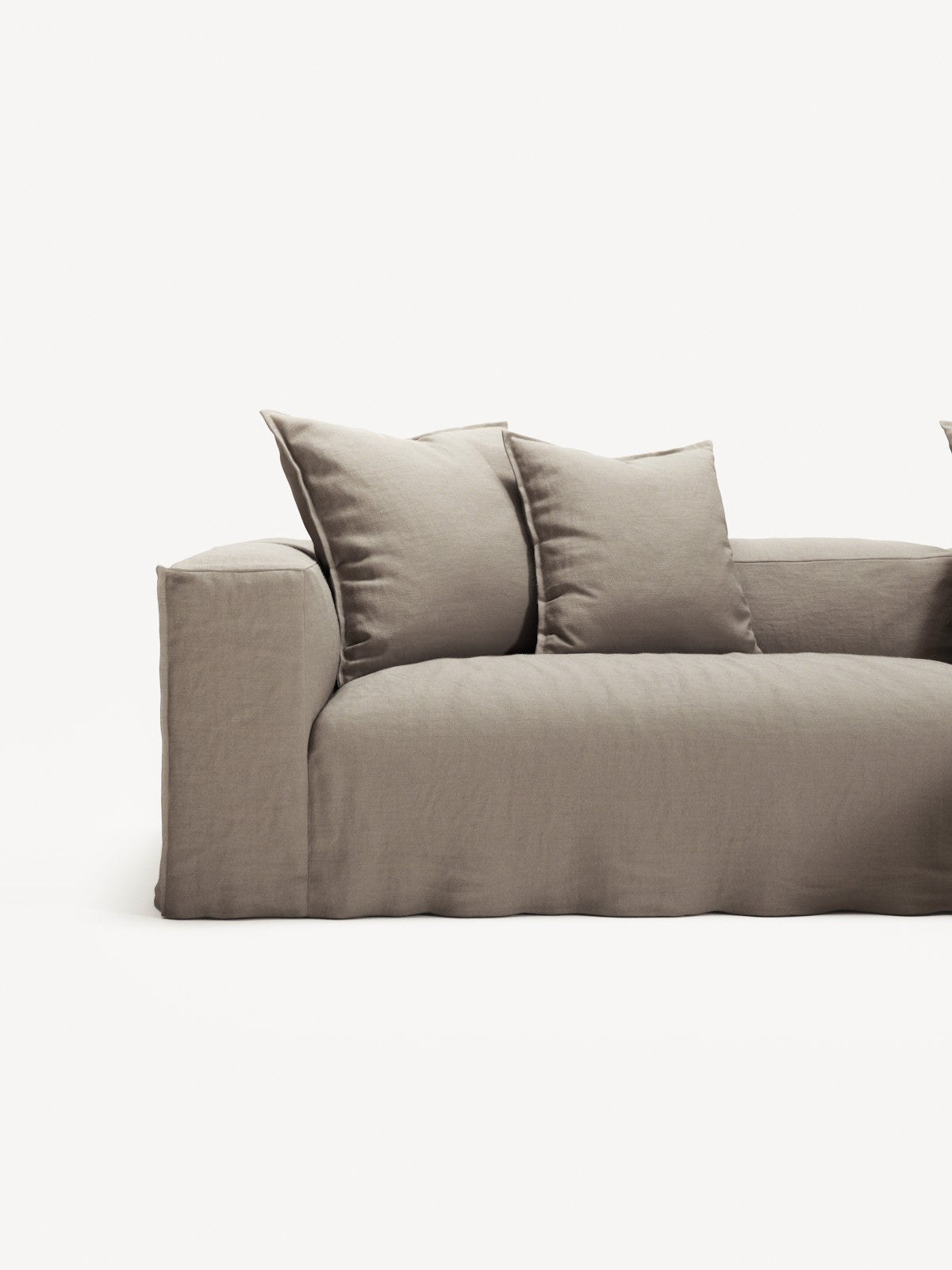 NOMAD - 3 Seater with Chaise Lounge - Right - Pure Linen Pale Gray