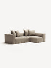 NOMAD - 3 Seater with Chaise Lounge - Right - Pure Linen Sandy Beige