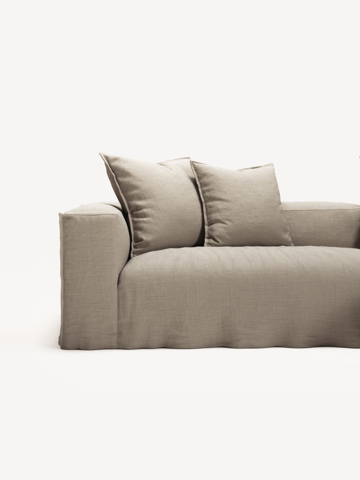 NOMAD - 3 Seater with Chaise Lounge - Right - Pure Linen Sandy Beige