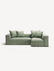 NOMAD - 3 Seater with Chaise Lounge - Right - Pure Linen Vivid Green