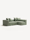 NOMAD - 3 Seater with Chaise Lounge - Right - Pure Linen Vivid Green