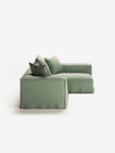 NOMAD - 3 Seater with Chaise Lounge - Right - Pure Linen Vivid Green