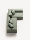 NOMAD - 3 Seater with Chaise Lounge - Right - Pure Linen Vivid Green