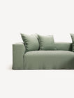 NOMAD - 3 Seater with Chaise Lounge - Right - Pure Linen Vivid Green