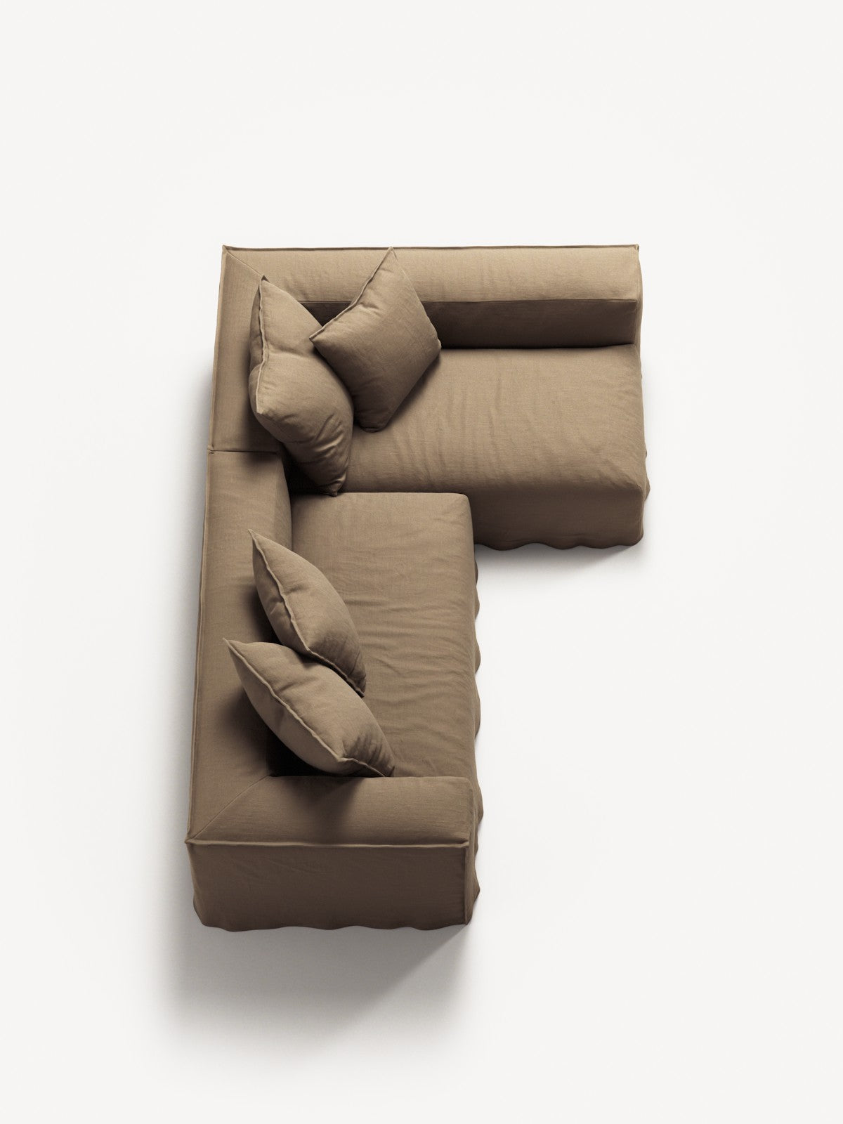 NOMAD - 3 Seater with Chaise Lounge - Right - Pure Linen Natural