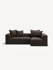 NOMAD - 3 Seater with Chaise Lounge - Right - Pure Linen Truffle Brown
