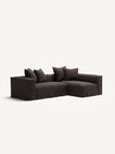 NOMAD - 3 Seater with Chaise Lounge - Right - Pure Linen Truffle Brown
