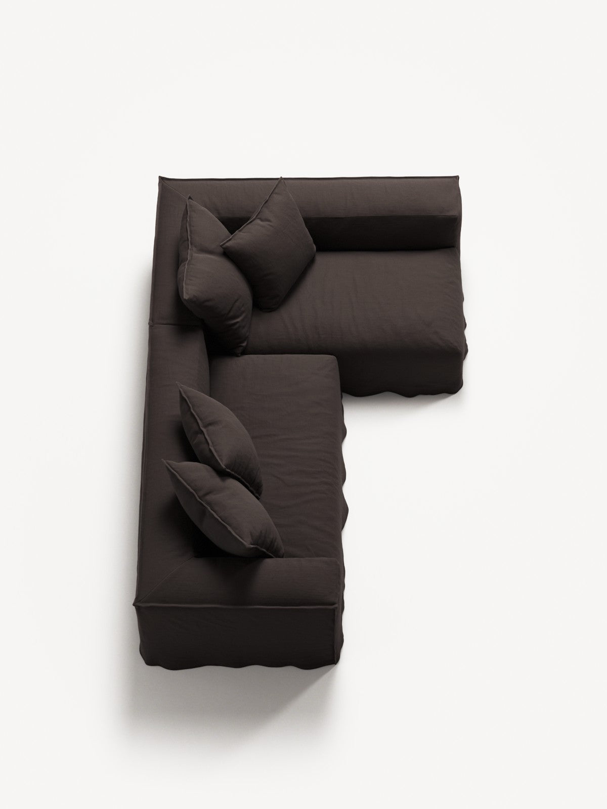 NOMAD - 3 Seater with Chaise Lounge - Right - Pure Linen Truffle Brown