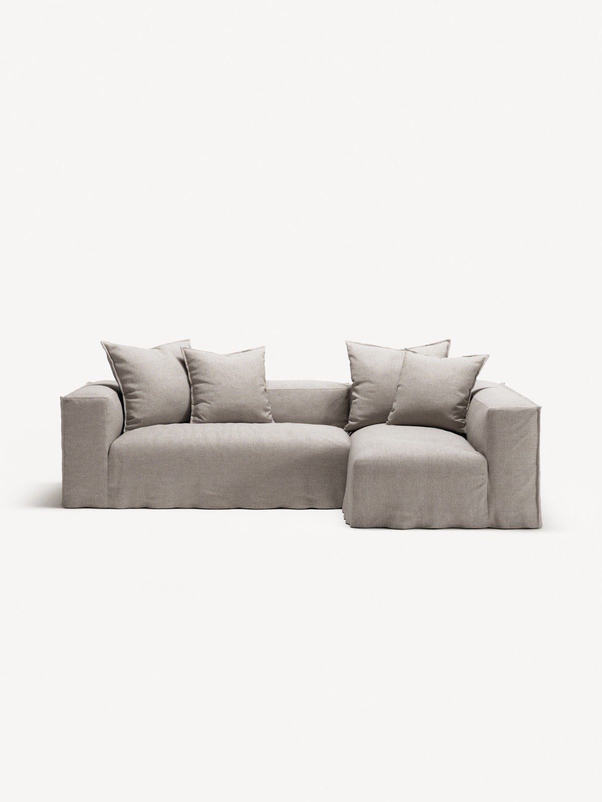 NOMAD - 3 Seater with Chaise Lounge - Right - Textured Blend Beige