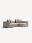 NOMAD - 3 Seater with Chaise Lounge - Right - Textured Blend Beige