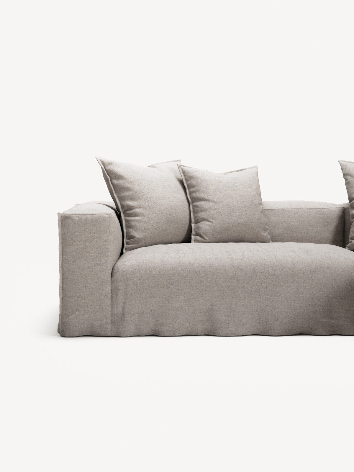 NOMAD - 3 Seater with Chaise Lounge - Right - Textured Blend Beige