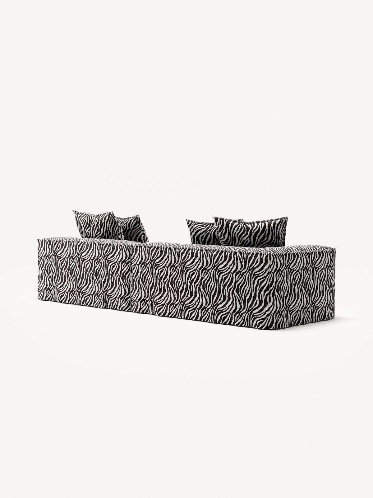 NOMAD - 3 Seat with open end - Right - Chenille Jacquard Zebra Black White