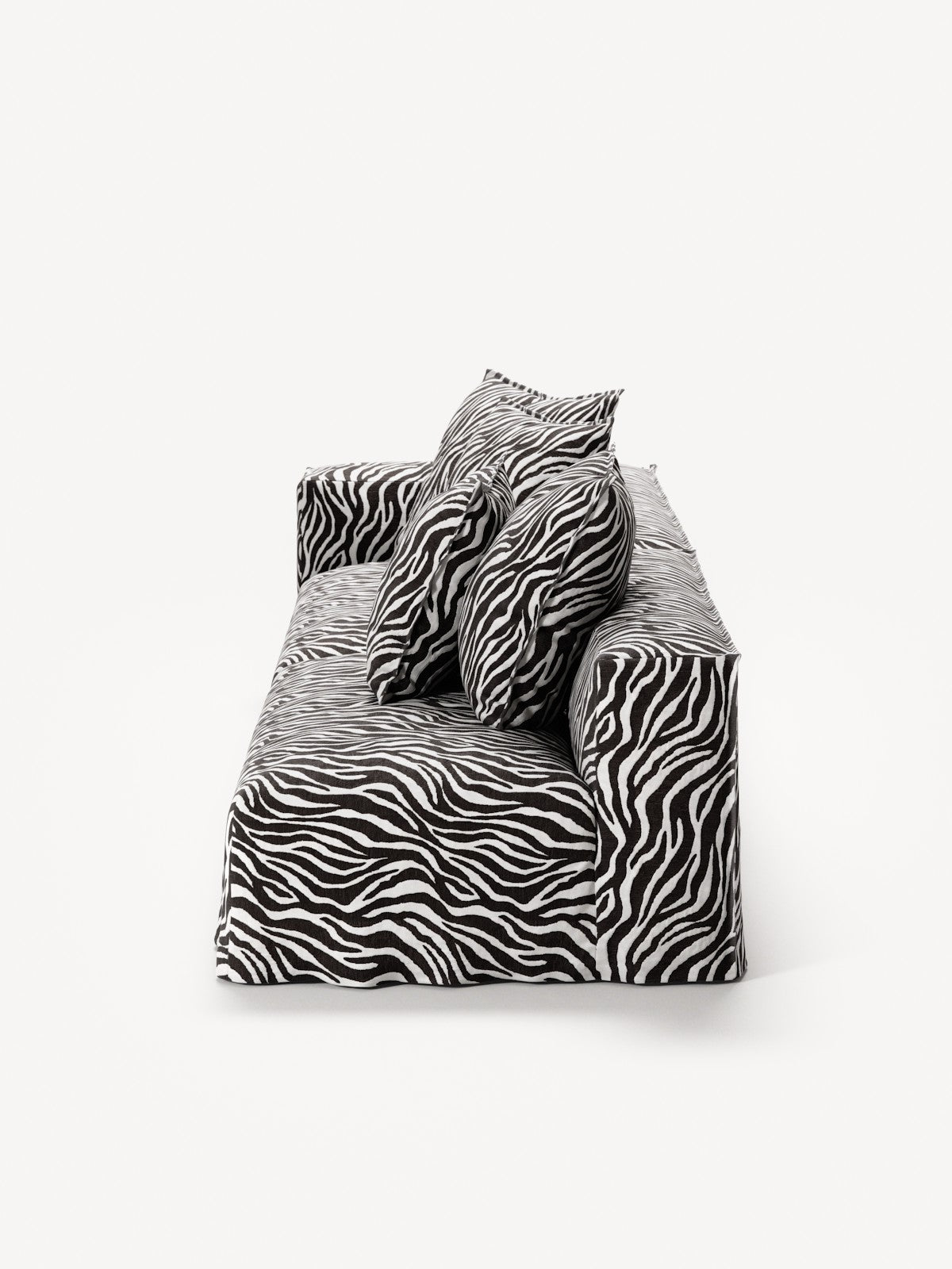 NOMAD - 3 Seat with open end - Right - Chenille Jacquard Zebra Black White