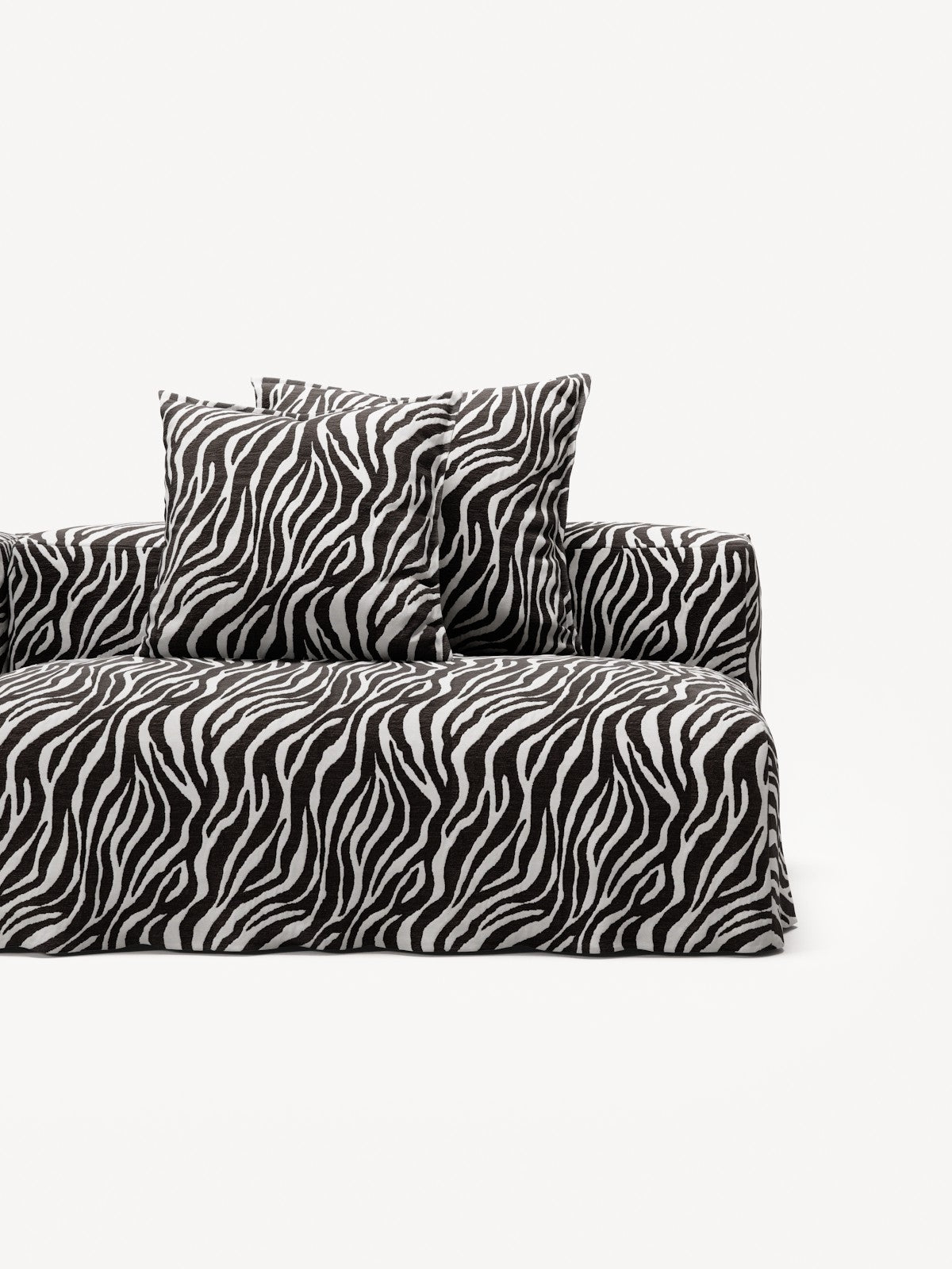 NOMAD - 3 Seat with open end - Right - Chenille Jacquard Zebra Black White