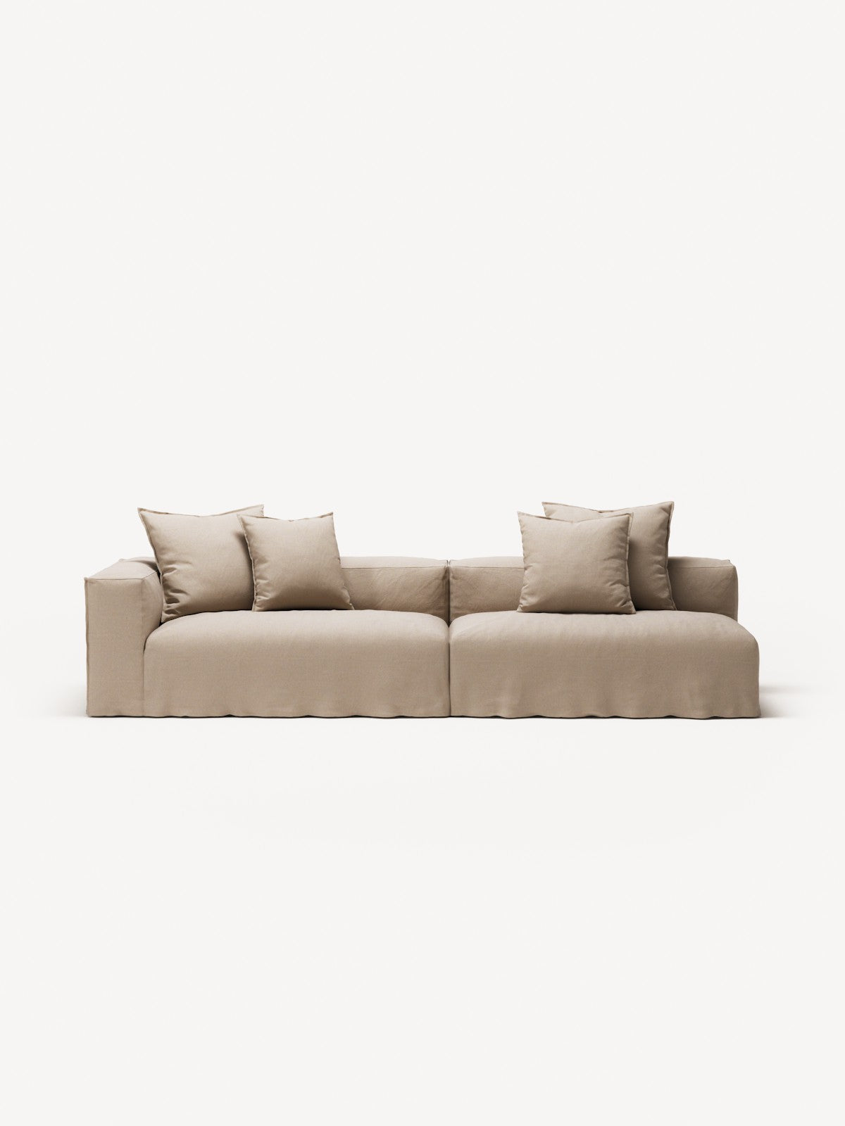 NOMAD - 3 Seat with open end - Right - Brushed Cotton Sandy Beige