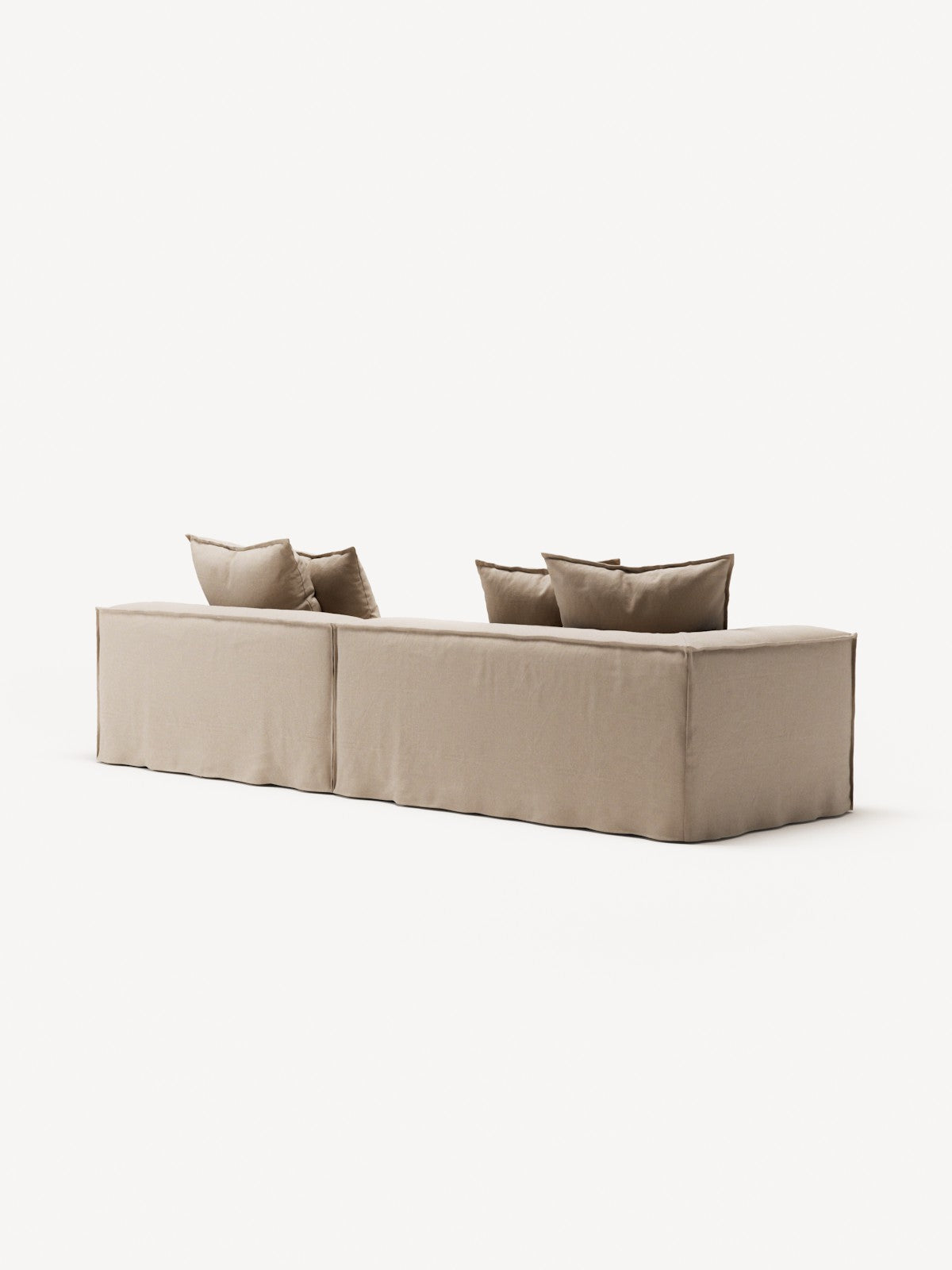 NOMAD - 3 Seat with open end - Right - Brushed Cotton Sandy Beige
