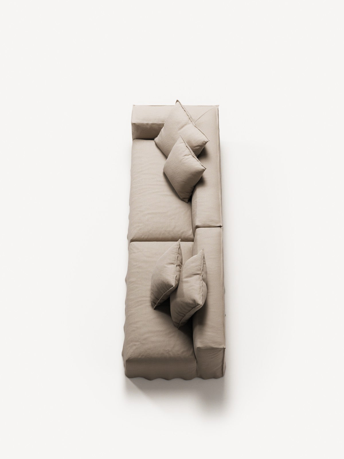 NOMAD - 3 Seat with open end - Right - Brushed Cotton Sandy Beige