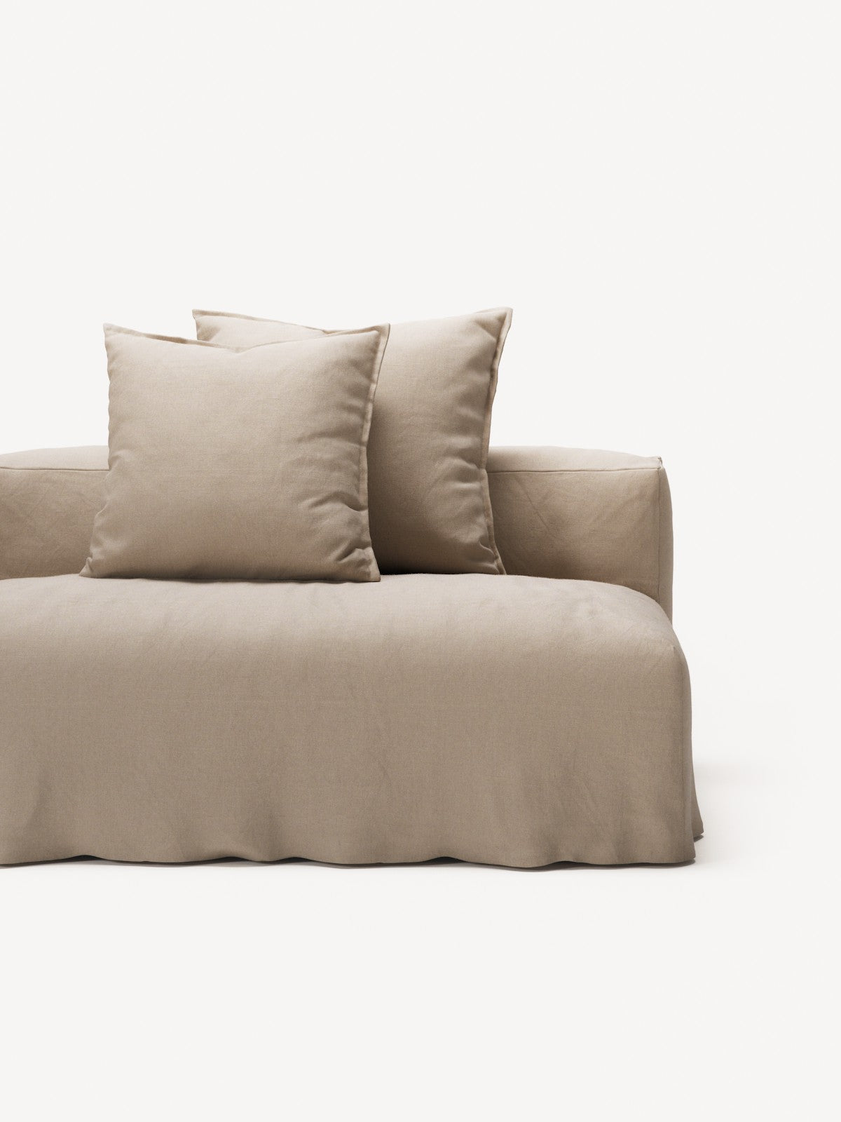 NOMAD - 3 Seat with open end - Right - Brushed Cotton Sandy Beige
