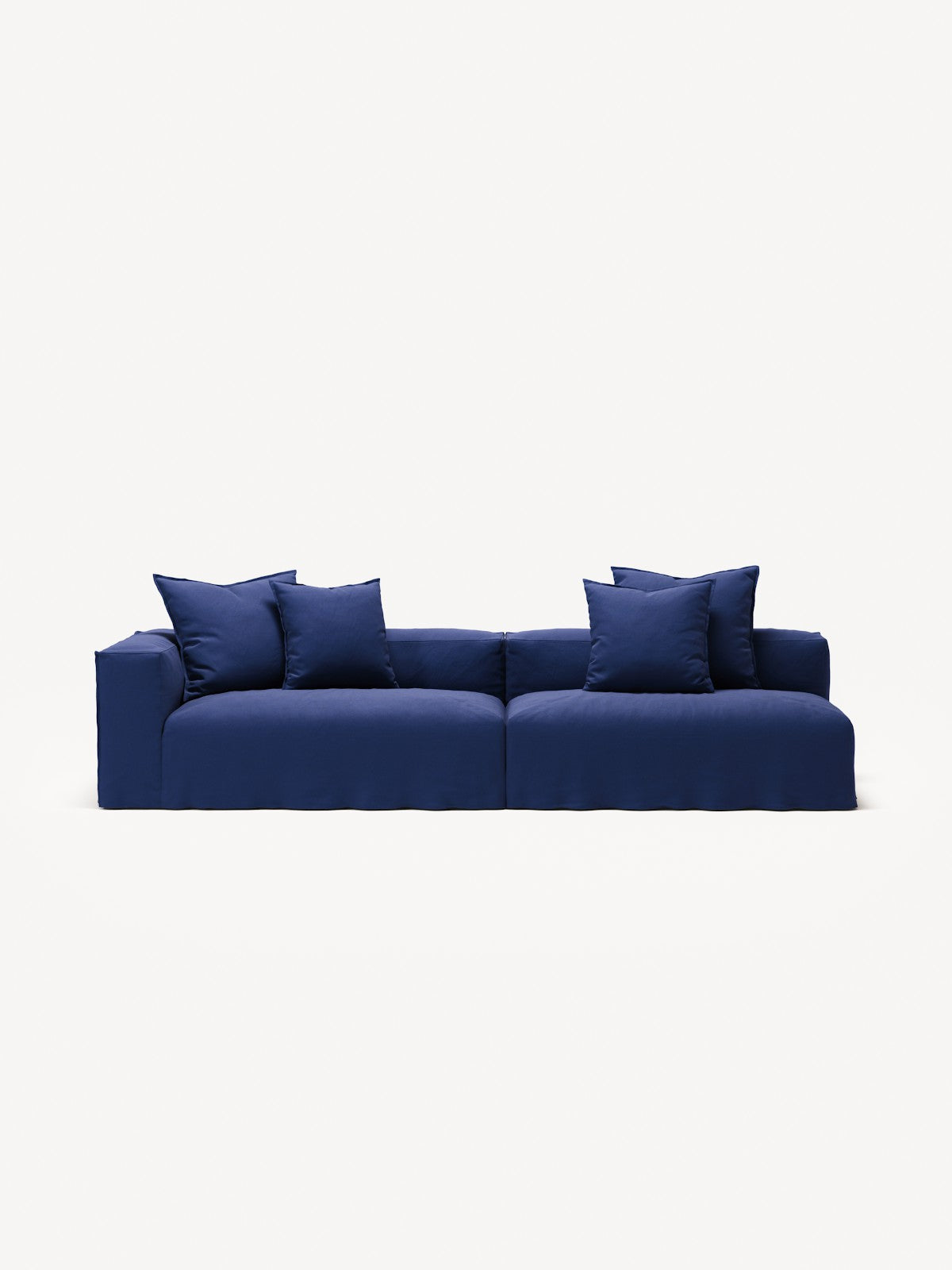 NOMAD - 3 Seat with open end - Right - Brushed Cotton Dark Blue