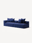 NOMAD - 3 Seat with open end - Right - Brushed Cotton Dark Blue