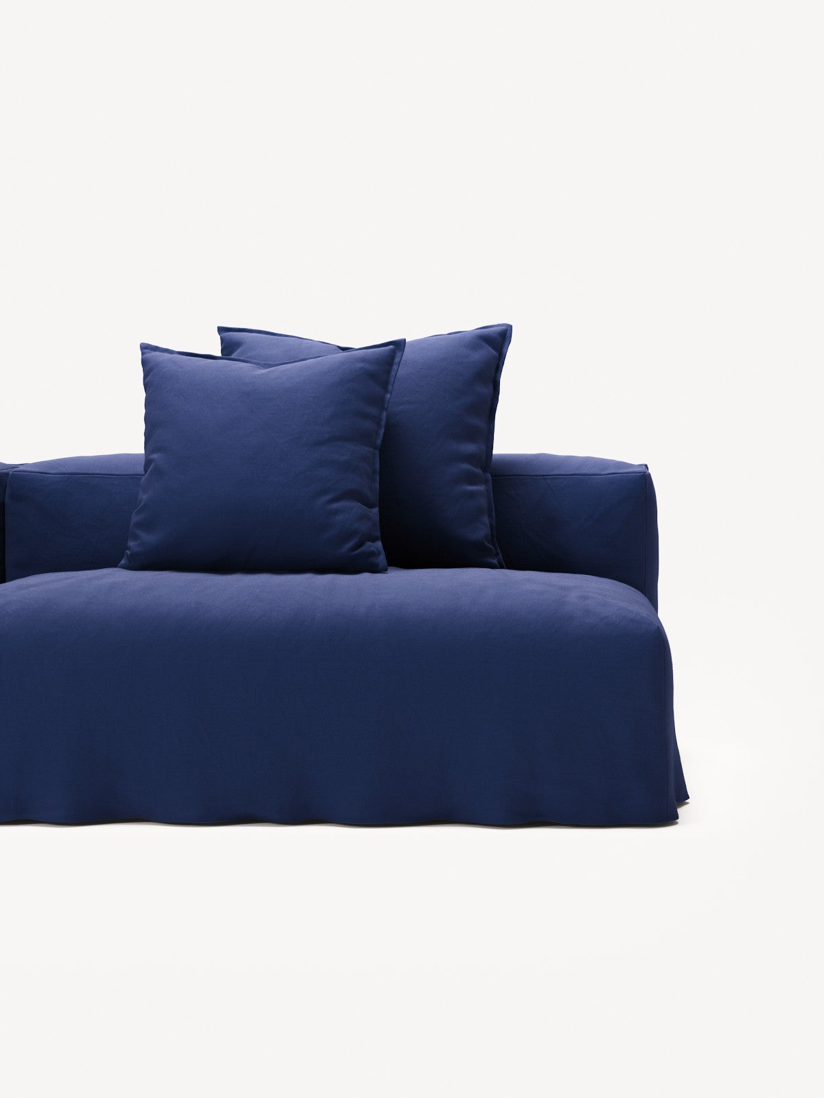 NOMAD - 3 Seat with open end - Right - Brushed Cotton Dark Blue