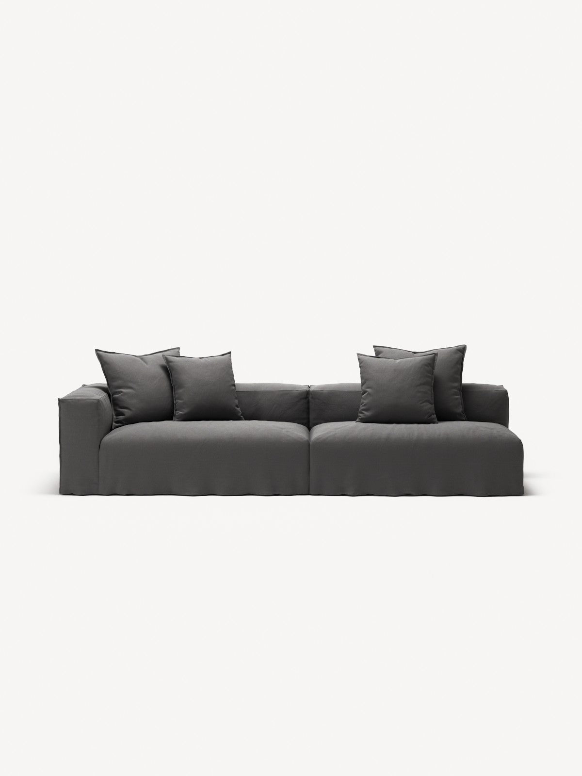 NOMAD - 3 Seat with open end - Right - Brushed Cotton Dark Gray