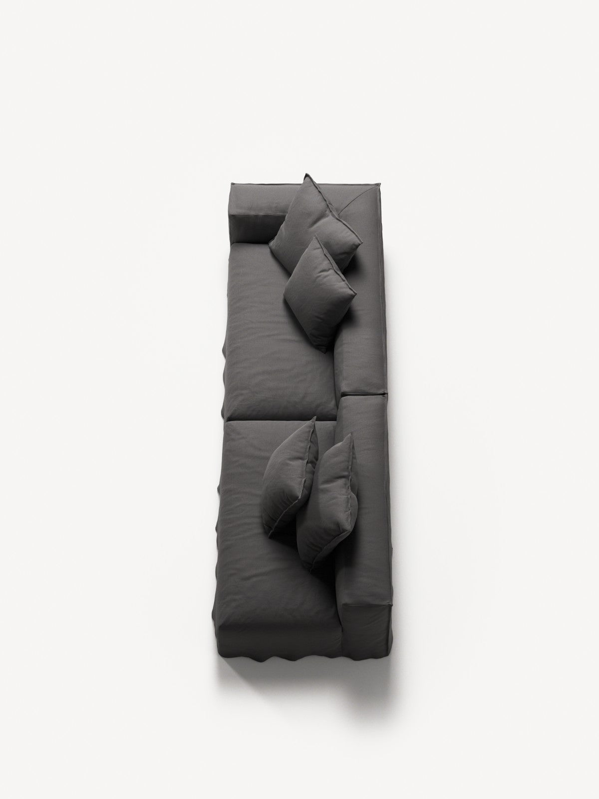 NOMAD - 3 Seat with open end - Right - Brushed Cotton Dark Gray