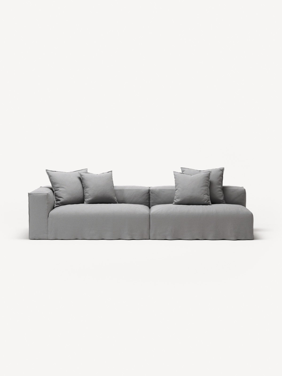 NOMAD - 3 Seat with open end - Right - Brushed Cotton Light Gray