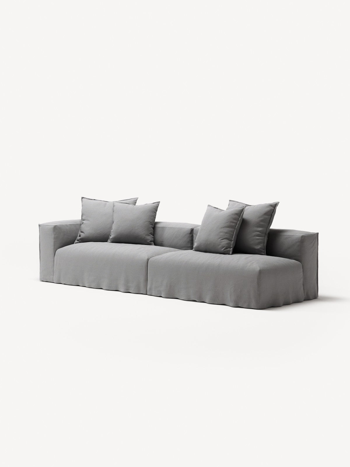 NOMAD - 3 Seat with open end - Right - Brushed Cotton Light Gray