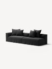 NOMAD - 3 Seat with open end - Right - Pure Linen Dark Charcoal