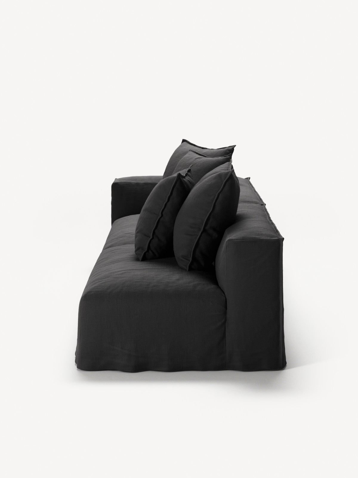NOMAD - 3 Seat with open end - Right - Pure Linen Dark Charcoal