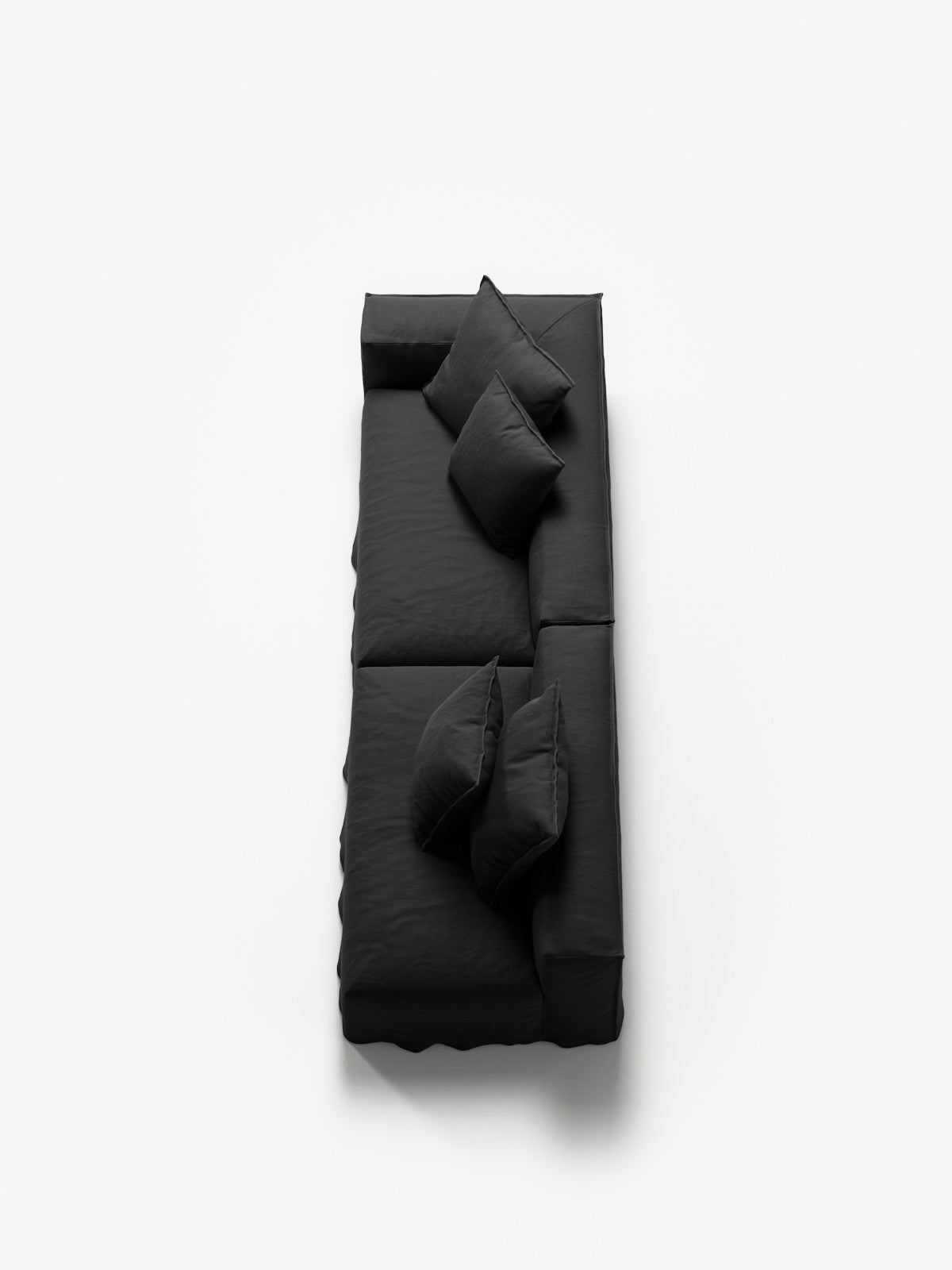 NOMAD - 3 Seat with open end - Right - Pure Linen Dark Charcoal
