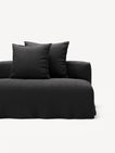 NOMAD - 3 Seat with open end - Right - Pure Linen Dark Charcoal