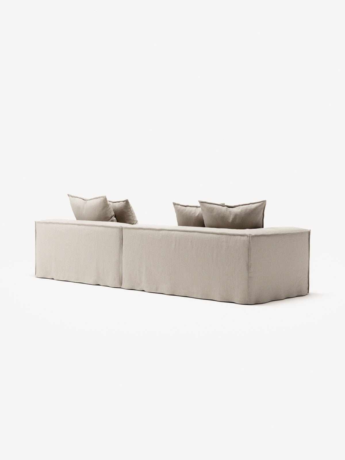 NOMAD - 3 Seat with open end - Right - Pure Linen Off-White
