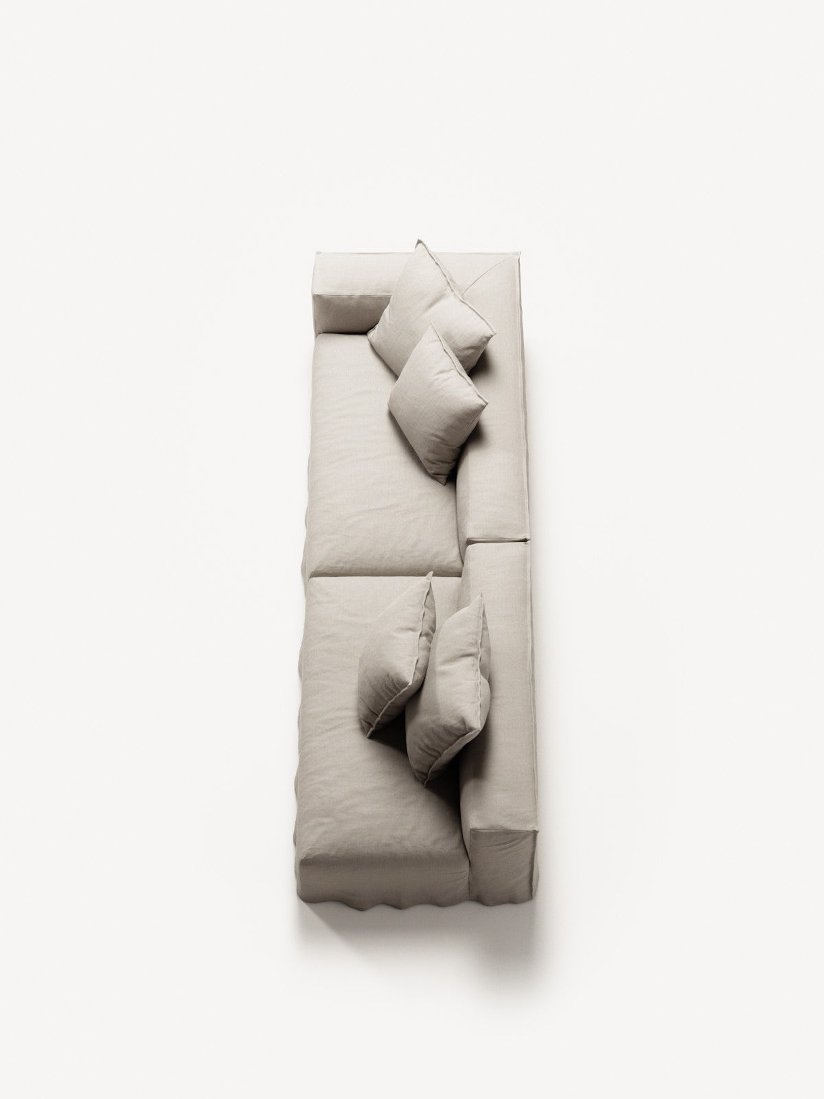 NOMAD - 3 Seat with open end - Right - Pure Linen Off-White