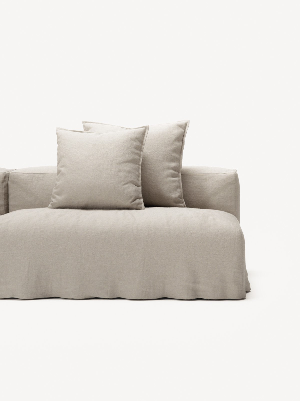 NOMAD - 3 Seat with open end - Right - Pure Linen Off-White