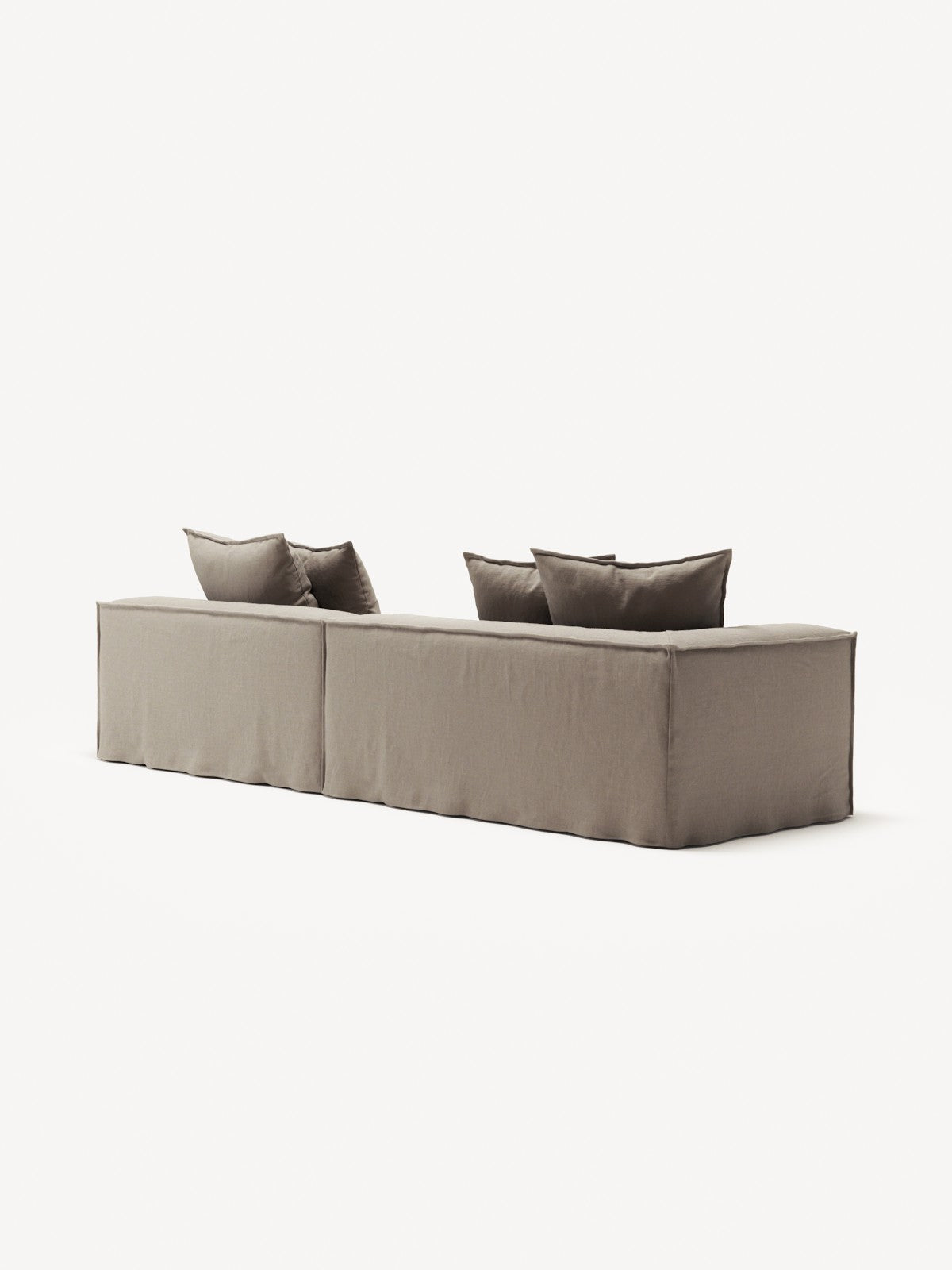 NOMAD - 3 Seat with open end - Right - Pure Linen Pale Gray
